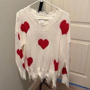Women's heart sweater
